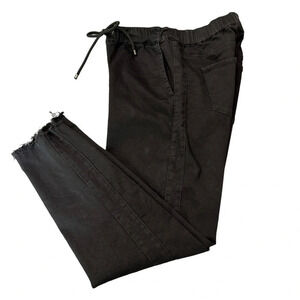 Skinnygirl jeans XS long black raw hem drawstring waist casual‎ jeans